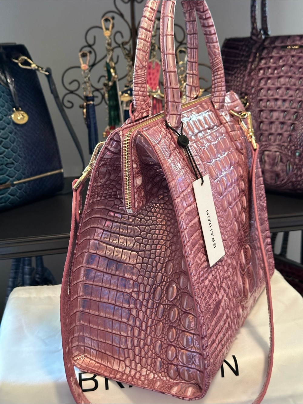 GREAT PRICE Brahmin Mulberry Potion Large Caroline Satchel - Picture 5 of 9